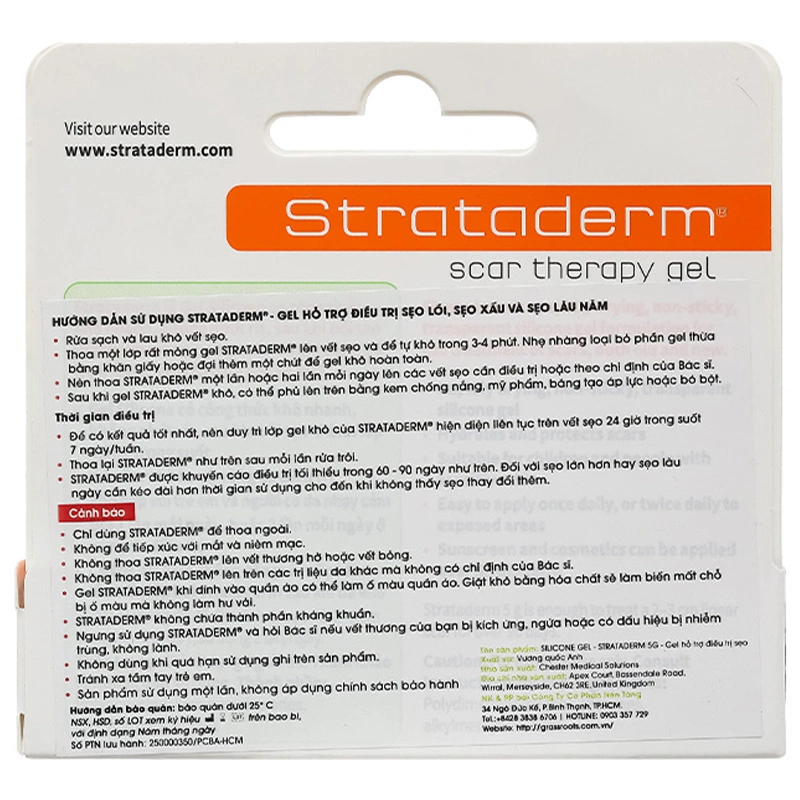 Gel Strataderm hỗ trợ giảm sẹo lồi, sẹo xấu, sẹo lâu năm tuýp 5g - 3